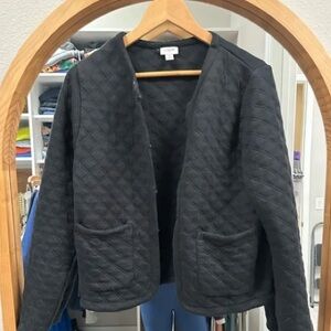 Eileen Fisher Black Quilted Utility Jacket